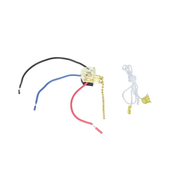 Aspen Creative 21045 3-Way Ceiling Fan Light Switch with Pull Chain, Polished Brass