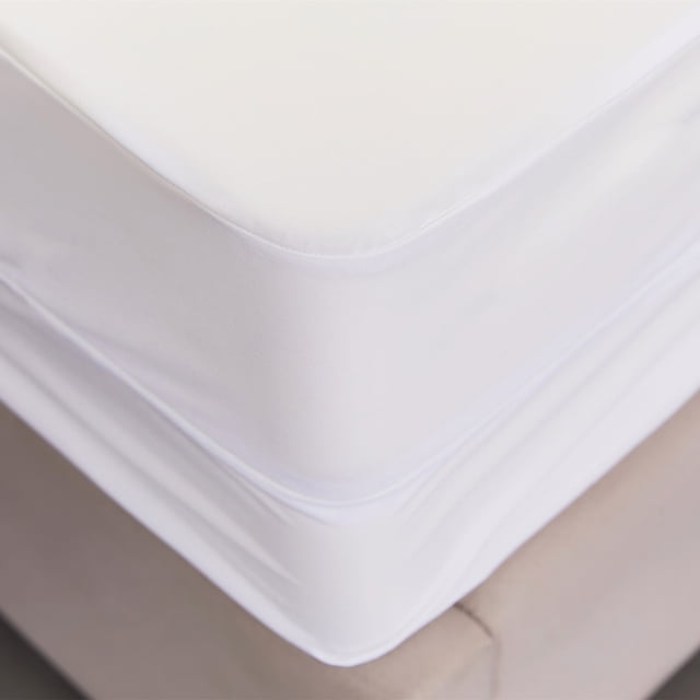 Funda Protectora de Colchón Perfecl Sábana Acolchada Cierre de Cremallera Blanco 140x200cm