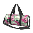 thumbnail image 2 of Xecao Orchids Flowers print Round Travel Duffel Bag is a foldable gym bag with an inner pocket, perfect for travel sports, 2 of 8