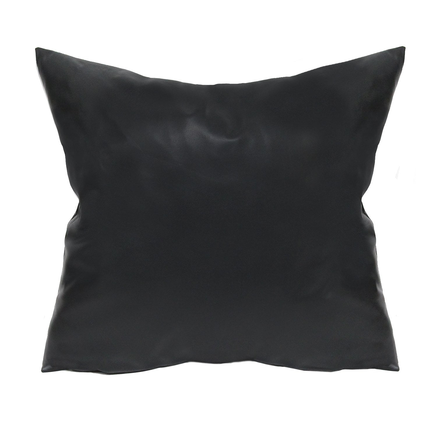 Black Faux Leather Pillow