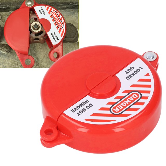 Valve Lockout Device, Lightweight High Temp Resistance Red ABS Plastic Security Gate Lock for 64-127mm Dia Valve Rod