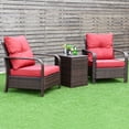 thumbnail image 4 of 3pcs Rattan Wicker Patio Bistro Furniture Set Chairs Storage Table W/Cushion NEW, 4 of 10