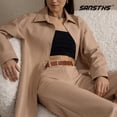 thumbnail image 5 of Women Black Casual Leather Belt with Gold Buckle Ladies Dress Belt for Jeans Pants, 5 of 6