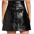 thumbnail image 4 of 7 For All Mankind Womens 100% Genuine Leather Skirt A-line Glossy Black Size L, 4 of 6