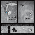 thumbnail image 6 of KESTE Shower Head, 12 Inch High Pressure Waterfall Showerhead with Removable Handheld Spray, 3+8+1 Spray Setting, Built-in Magnetic Docking, Double Showerheads with 60" Hose,Nickel, 6 of 9