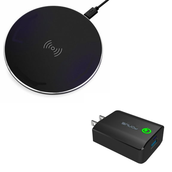 10W Fast Charge Wireless Charger Slim Charging Pad w 18W Compact Adaptive Fast USB Home Wall AC Charger Y8R for Motorola Droid Turbo, Google Nexus 6, 2 Mini MAXX - Nokia 8, Lumia 930 920 1520