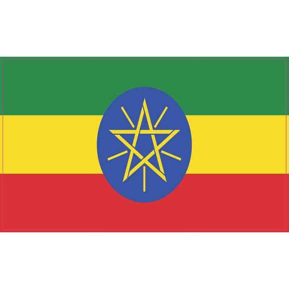 5in x 3in Ethiopian Flag Sticker