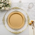 thumbnail image 1 of 10 Assiettes à Salade Rondes en Plastique Jetables 10 Pouces Dorées Garniture Baroque Décorations d'Événements, 1 of 5
