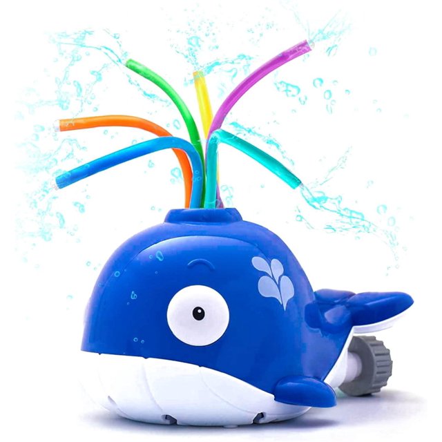 Water Sprinkler Toy, Kids Sprinkler Whale Design, Water Sprinkler Toy for with 6 Hose Toys for Pool Garden Lawn Outdoor Play, Summer
