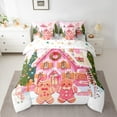 thumbnail image 2 of Manfei Cute Gingerbread House Twin Bedding Sets 7pcs, Christmas Tree Snowman Bedding Comforter Set for Children, Merry Xmas Luxury Bedroom Decor, 2 of 8
