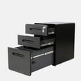 thumbnail image 3 of ApexDesk  3-Drawer Metal Mobile File Cabinet with Locking Keys & Casters White, 3 of 5