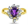 thumbnail image 2 of Star K � Genuine Amethyst Pear Shape 8x6 Halo Split Shank Ring, 2 of 9