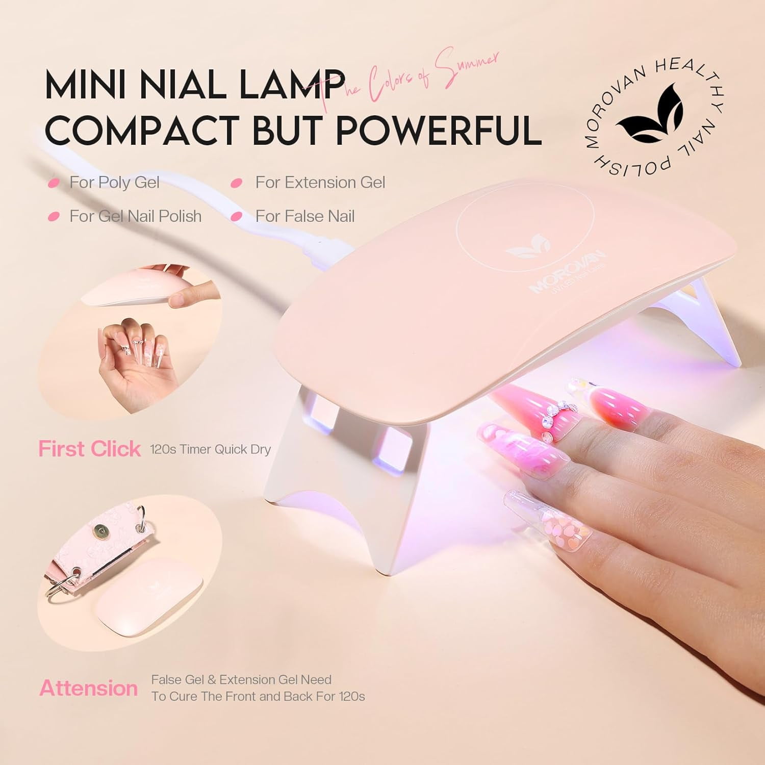 Morovan Poly Gel Nail Kit Starter Kit: 6 Colors Poly Nail Gel Kit with U V Lamp Complete Nail Extension Poly Gel Kit for Beginners