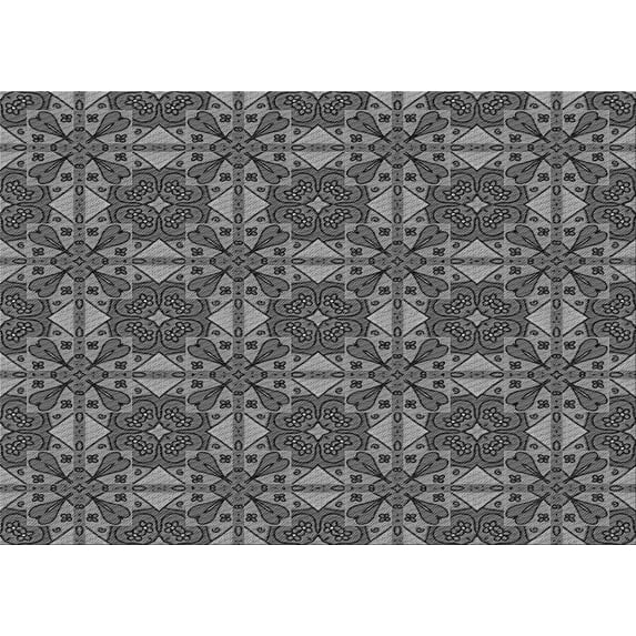 Ahgly Company Machine Washable Indoor Rectangle Transitional Iridium Black Area Rugs, 6' x 9'