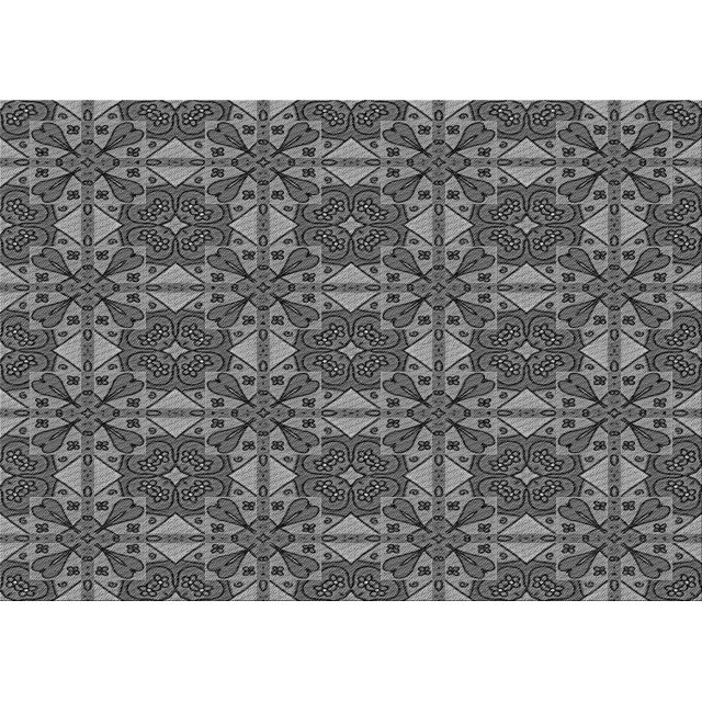Ahgly Company Machine Washable Indoor Rectangle Transitional Iridium Black Area Rugs, 5' x 8'