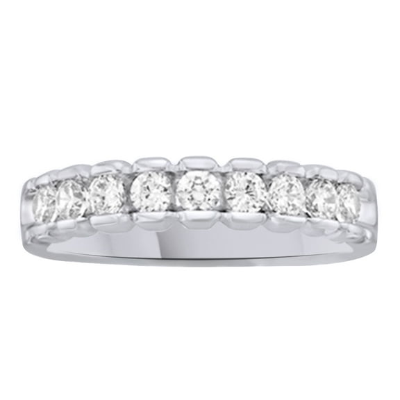 AFFY White Natural Diamond Anniversary Ring In 14k White Gold (0.5 Cttw)