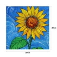 thumbnail image 2 of Cuadro sin marco de girasol de 20X20cm, pintura al óleo por números, cuadro pintado artesanal, 2 of 9