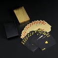thumbnail image 1 of Cartas de póquer de plástico PET que no temen al agua, cartas creativas a cuadros dorados, cartas de juego con lámina de oro, 1 of 2