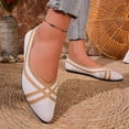 thumbnail image 4 of BRGZLK Women's Flats Shoes Summer Color Block Mesh Pointed Toe Comfortable Knitted Lightweight Cute Slip On Ballerina Flats for Daily Wear Beige 7, 4 of 7