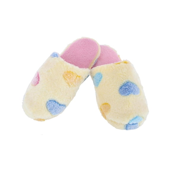 CTM Heart Pattern Fur Slippers (Women)