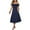 Blue, variant on Nxznwn Business Work Dresses for Women Elegant Off Shoulder Short Sleeve Swing A Line Wedding Evening Party Midi Dress with Belt