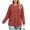 Watermelon Red, variant on Asxite Women Plus Size Fall Winter Tops Round Neck Long Sleeve Solid Casual Shirts