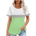 thumbnail image 1 of Camiseta Casual de Manga Corta de Mujer, Cuello Redondo de Impresión para Uso Diario, Fiesta Y Hogar, 1 of 5
