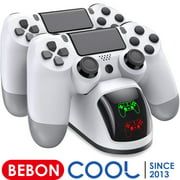 BEBONCOOL PS4 Dual Controller Charger Dock, PS4 Charging Station for Playstation 4/ PS4/ Slim/ PS4 Pro,PS4 Charger Stand for Wireless Controller White