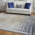 thumbnail image 4 of 5' X 8' Blue Orange And Gray Abstract Power Loom Area Rug, 4 of 10