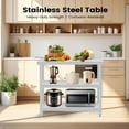 thumbnail image 5 of Stainless Steel Table, 14 x 24 x 34 Inch, 3-Tier Metal Prep Table with 2 Undershelf & Gloves, Commercial Kitchen Utility Workstation for Restaurant, Hotel, Laundry, Garage, Indoor, Outdoor, BBQ, 5 of 8