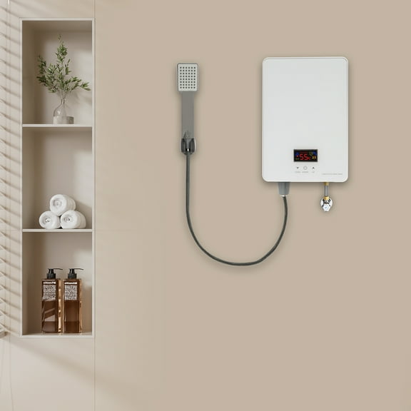 Peakora Mini Kitchen Instantaneous Water Heater 6000W 220V, Shower Tankless Water Heater, Mini Low Pressure Under Sink Tankless Water Heater Kitchen, Electric Instant Water Heater