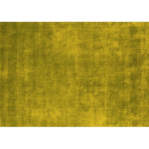 Ahgly Company Machine Washable Indoor Rectangle Oriental Yellow Industrial Area Rugs, 6' x 9'