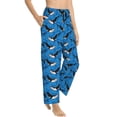 thumbnail image 3 of Cauagu Whale And Sea Pajama Pants for Women Loose Fit Wide Leg Trouser Pants Casual Elastic Waist Drawstring Lounge Pants, 3 of 6