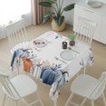 thumbnail image 6 of Fall Blue Pumpkin Table Cloth Waterproof Tablecloths, Thanksgiving Autumn Eucalyptus Leaves Tablecloth Dining Table Cover for Kitchen Party Tabletop Outdoor, Square Tablecloth 60x60 Inch, 6 of 9