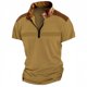 thumbnail image 1 of pstuiky Camisa de manga corta para hombre, Blusa de manga corta con cuello alto, manga corta, bloque de color y cremallera para hombre camisetas de hombre m, 1 of 2