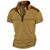 Men's Short Sleeve Shirts Quarter Zip Lightweight Textured Casual Golf Shirt Summer Stretchy Slim Fit Collared T Shirts