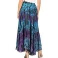 thumbnail image 2 of Sakkas Ester Womens Simple Boho Maxi Full circle Tie-dye Skirt with Elastic Waist - Teal - One Size, 2 of 5