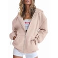 thumbnail image 1 of Sudaderas con Capucha y Cremallera para Mujer, Sudaderas Extragrandes, Conjuntos de Moda Escolar para Otoño, Chaquetas Informales, Ropa de Invierno Caqui XXXL, 1 of 9