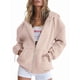 thumbnail image 1 of Sudaderas con Capucha y Cremallera para Mujer, Sudaderas Extragrandes, Conjuntos de Moda Escolar para Otoño, Chaquetas Informales, Ropa de Invierno Caqui S, 1 of 9