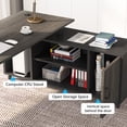 thumbnail image 5 of L-Shaped Computer Desk with File Cabinet, 78.74 Inch Large Executive Office Desk with Shelves, Grey, 5 of 7