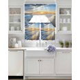 thumbnail image 4 of Sunset Beach Kitchen Curtains Swag Valance and Tier Curtains Set 36 Inch Length, Spray Ocean Waves Sky Nature Scenery Rod Pocket Drape Panels Pair Swag Curtain for Bathroom/Cafe/Window, 4 of 6