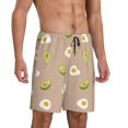 thumbnail image 2 of Balery Egg and Avocado Pantalones cortos de pijama de punto de algodón para hombre con cinturilla y bolsillos-4X-Large, 2 of 6