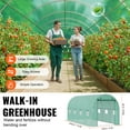thumbnail image 4 of KFFKFF Walk-in Tunnel Greenhouse, 15x7x7 ft, Featuring a Durable Galvanized Steel Frame and Green PE Covering, Equipped with a Roll-up Zipper Door and 8 Ventilation Windows, 4 of 9