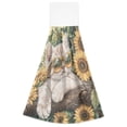 thumbnail image 2 of Wobogo Sunflower Cute Kitten Hand Towel Set of 2 Absorbent for Kitchen and Bathroom With Velcro Hanging Loop 18.2×14in, 2 of 7