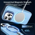 thumbnail image 3 of Magnetic for iPhone 12 Pro Max Case with Screen Protector, Built-in Metal Camera Kickstand,[Compatible with Magsafe] [Wireless Charging] Matte Protective Phone Cover for Women Girls, Light Blue, 3 of 14