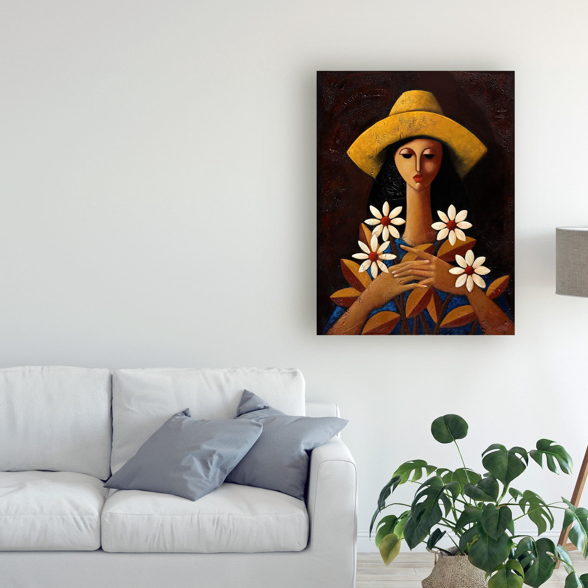 Trademark Fine Art 'Five Daisies' Canvas Art by Oscar Ortiz