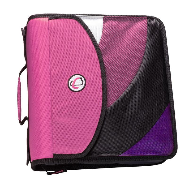 Case it dual d ring zip backpack binder, 2 sets of 2 inch rings, pink