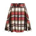 thumbnail image 4 of Womens Plaid Skirt Knee Length Wool Bodycon Pencil Skirt Fall Winter Relaxed Fit High Waisted Tartan Skirt Red XL, 4 of 9