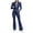 Navy, variant on Tqcoqu Women's Solid 2 Piece Yoga Outfit,Zip Up Cropped Jacket & High Waist Flare Long Pants,Stretch Athletic Workout Plus Size Tracksuit Set for Women,Black Women's S-XXXXXL