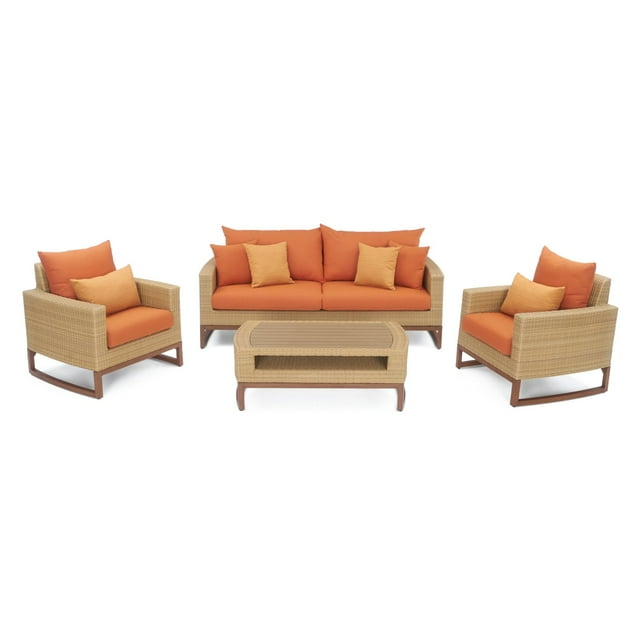 RST Brands Mili Wicker 4 Piece Patio Conversation Set